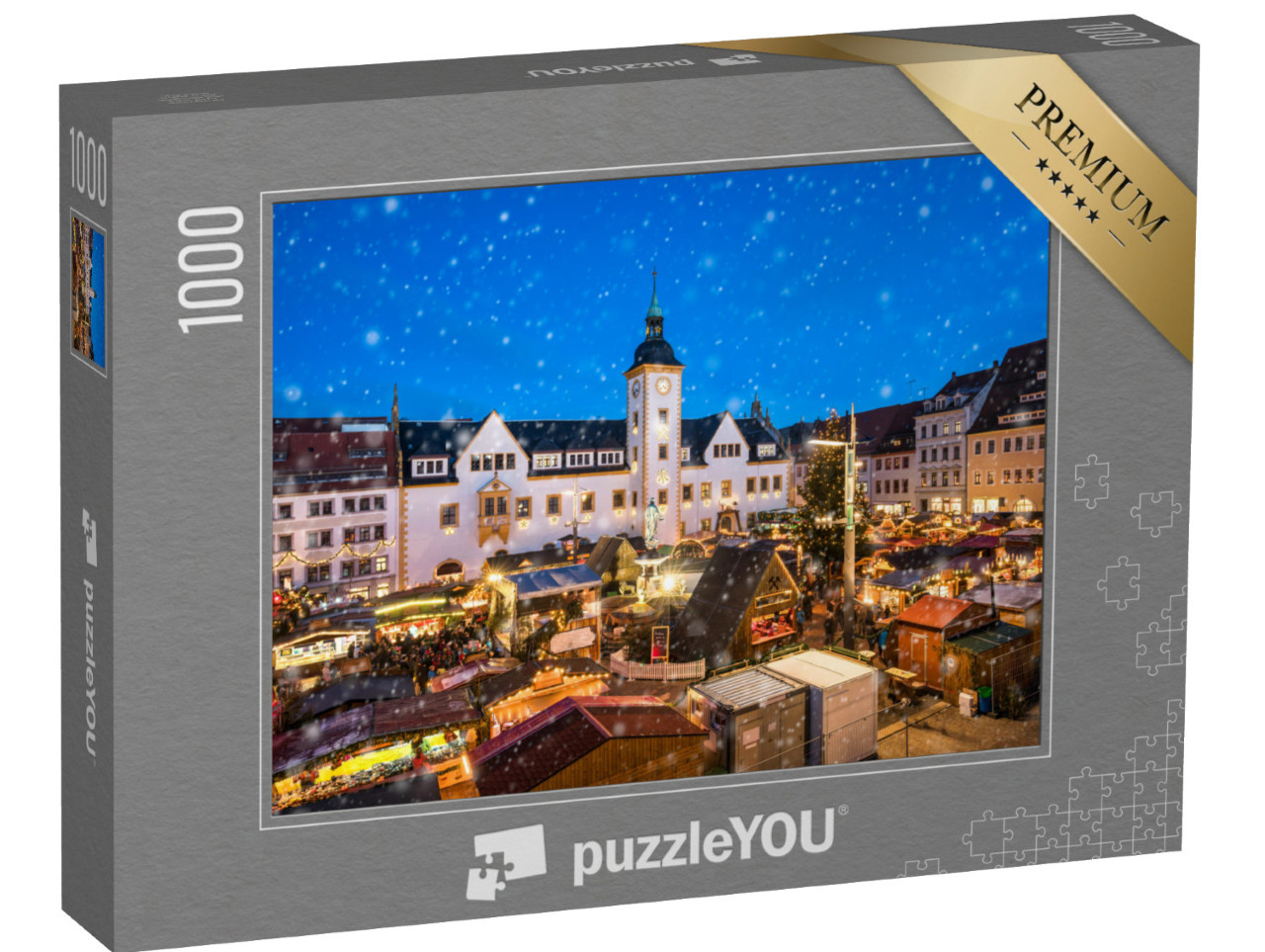 Puzzle 1000 Teile „Traditioneller Weihnachtsmarkt in Freiberg“