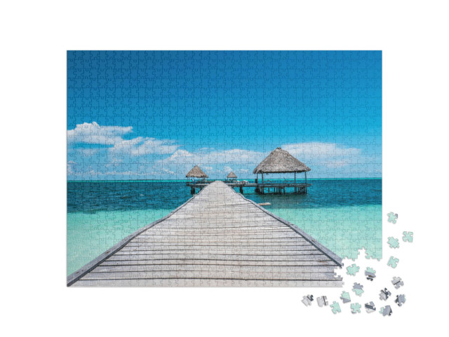 Puzzle 1000 Teile „Karibisches Paradies im kubanischen Meer“