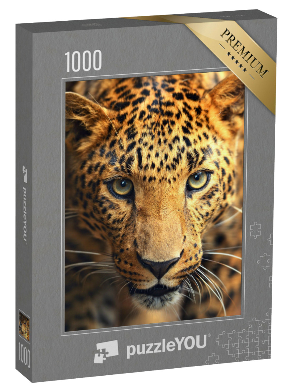 Puzzle 1000 Teile „Auge in Auge mit einem Leoparden“