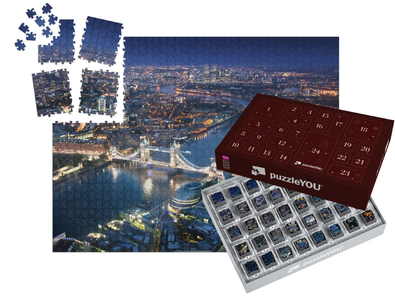 Puzzle-Adventskalender „London bei Nacht“