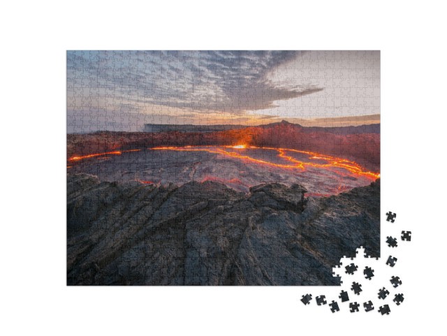 Puzzle 1000 Teile „Ertale ist der aktivste Vulkan Äthiopiens“