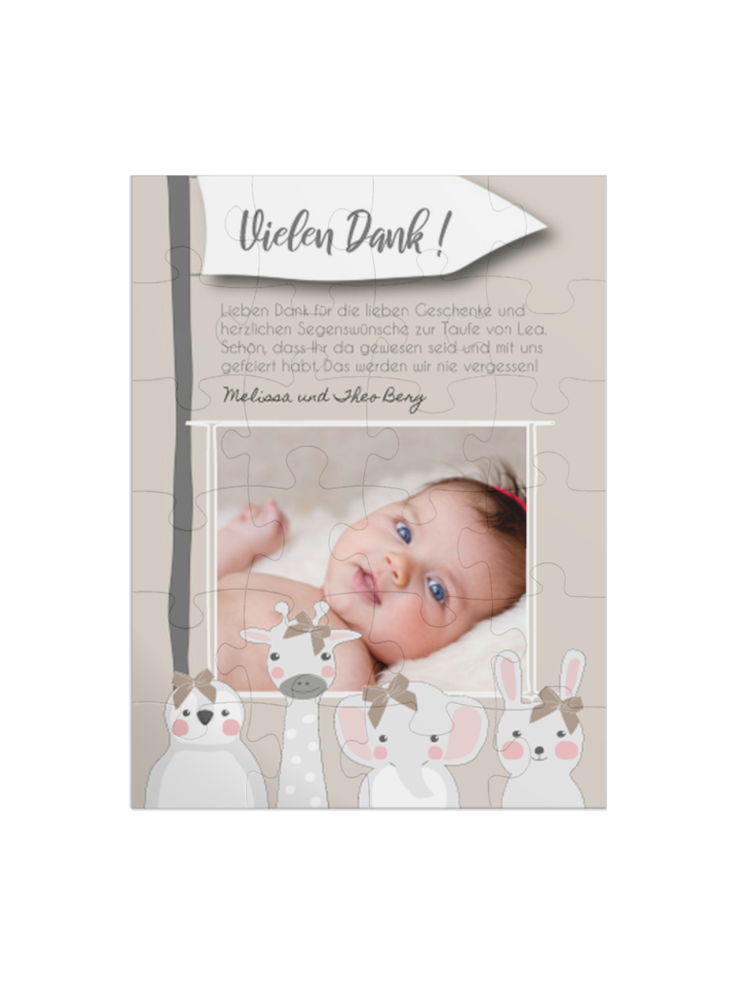 "Tierisch wild" in Hochformat beige