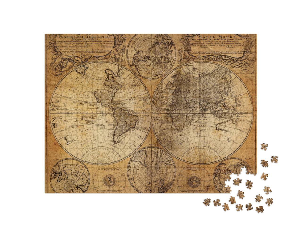 Puzzle 1000 Teile „Alte Weltkarte aus dem Jahr 1746“