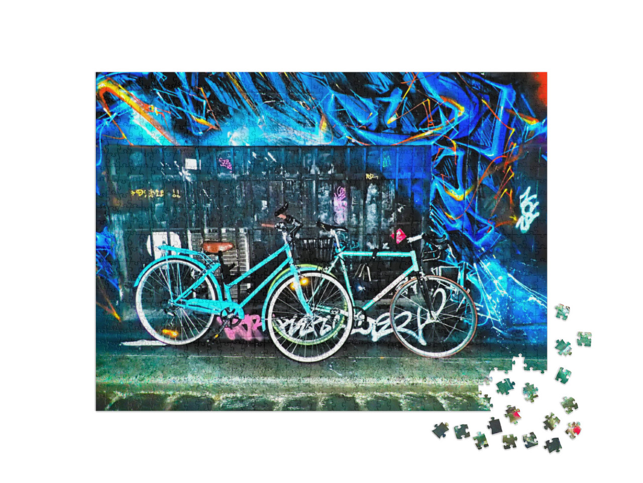 Puzzle 1000 Teile „Fahrräder und Graffiti“