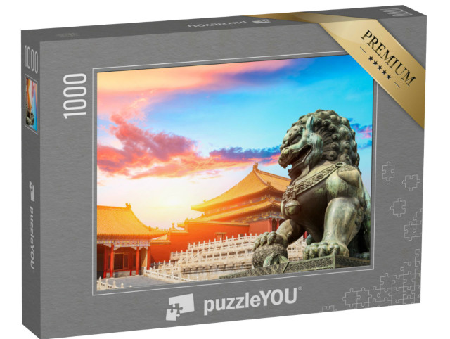 Puzzle 1000 Teile „Bronzelöwe in der Verbotenen Stadt, Peking“