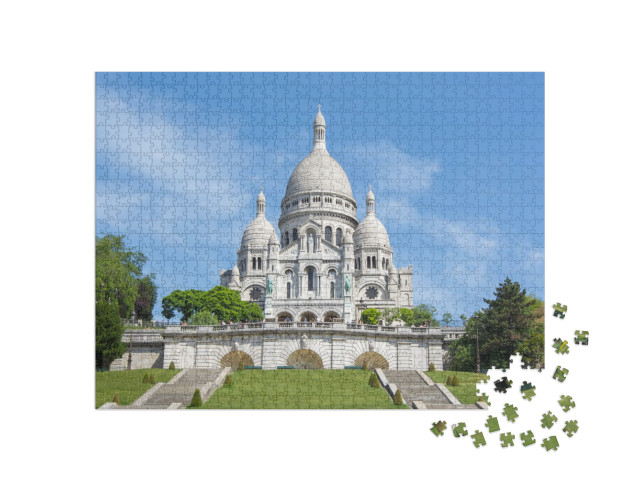 Puzzle 1000 Teile „Basilika Sacre Coeur am Montmartre-Hügel, Paris, Frankreich“