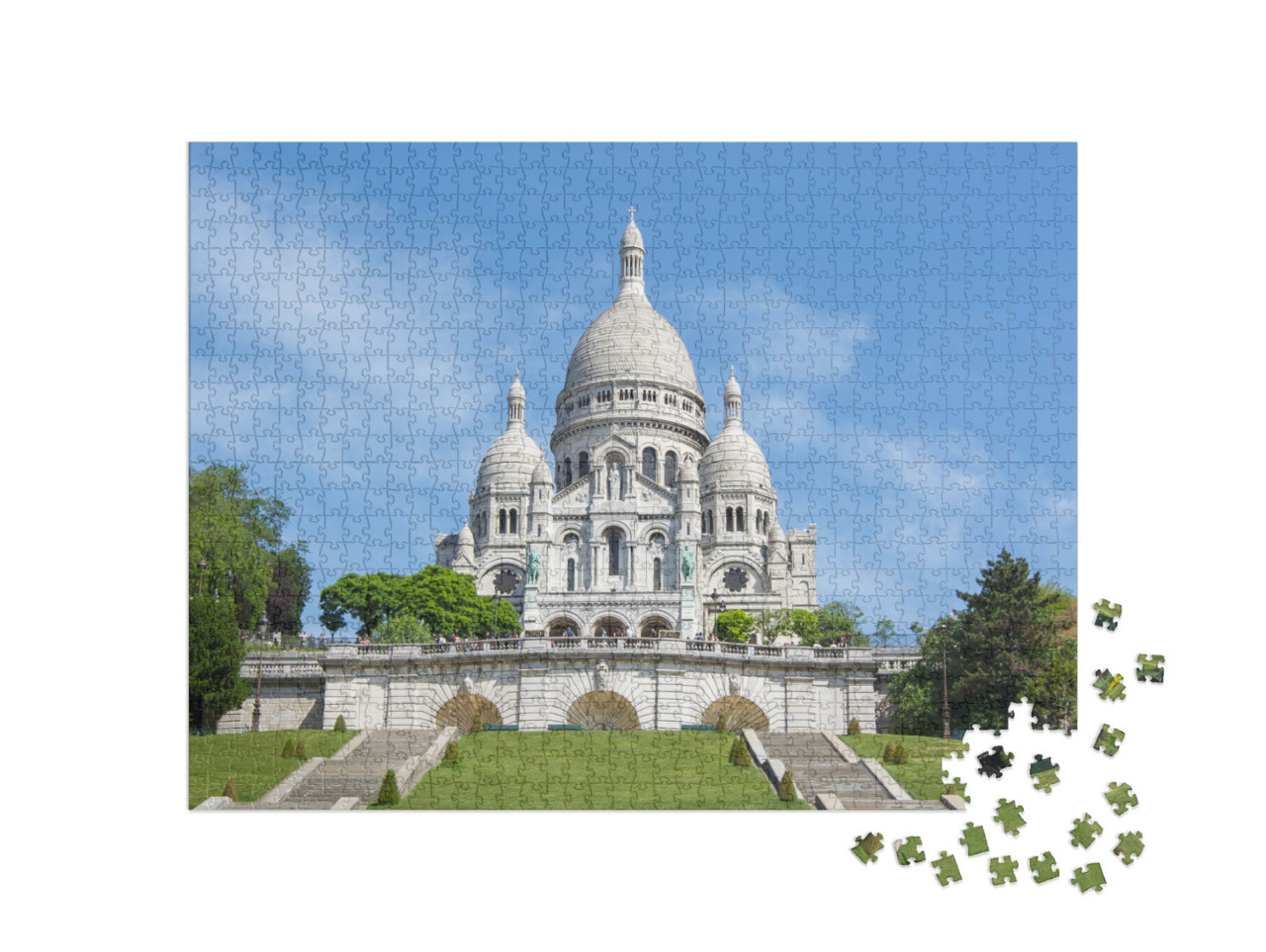 Puzzle 1000 Teile „Basilika Sacre Coeur am Montmartre-Hügel, Paris, Frankreich“