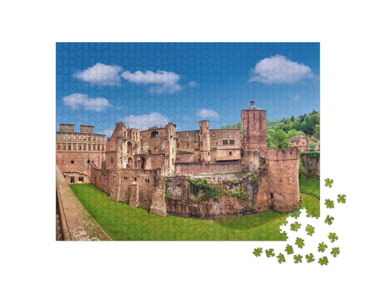 Puzzle 1000 Teile „Beeindruckende Ruinen des Heidelberger Schlosses, Deutschland“