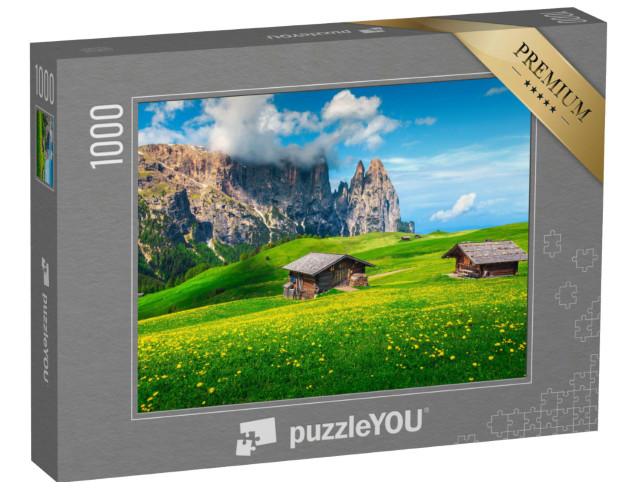 Puzzle 1000 Teile „Malerische Landschaft der Seiser Alm, Dolomiten, Südtirol“