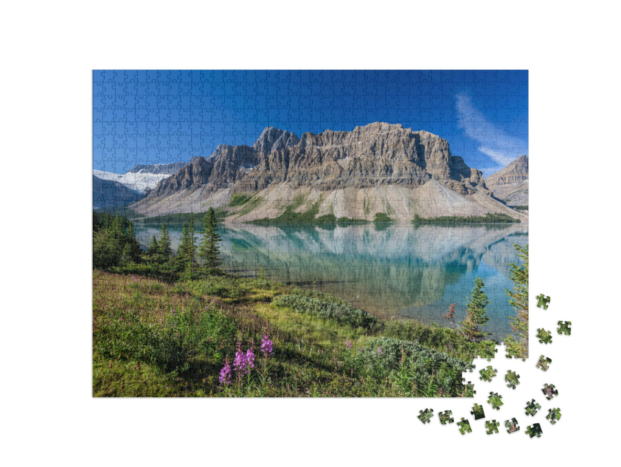 Puzzle 1000 Teile „Glasklarer Bow-See im Banff-Nationalpark, Alberta, Kanada“