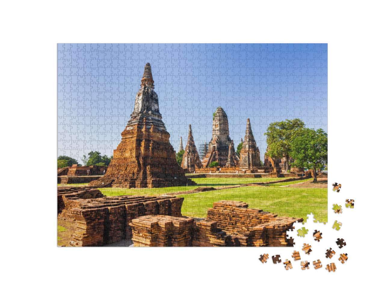 Puzzle 1000 Teile „Wat Mahathat, UNESCO-Weltkulturerbe, alte Hauptstadt von Sukhothai, Thailand“