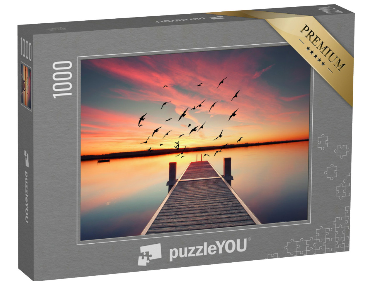 Puzzle 1000 Teile „Hölzerner Steg auf dem Teich“