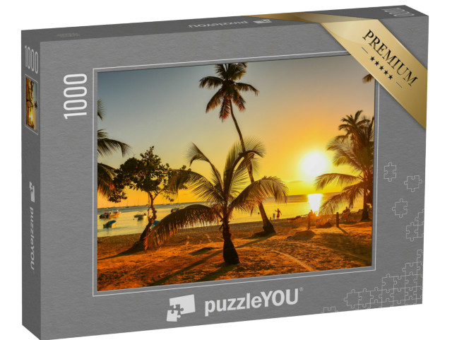 Puzzle 1000 Teile „Sonnenuntergang in der Karibik, Dominikanische Republik“