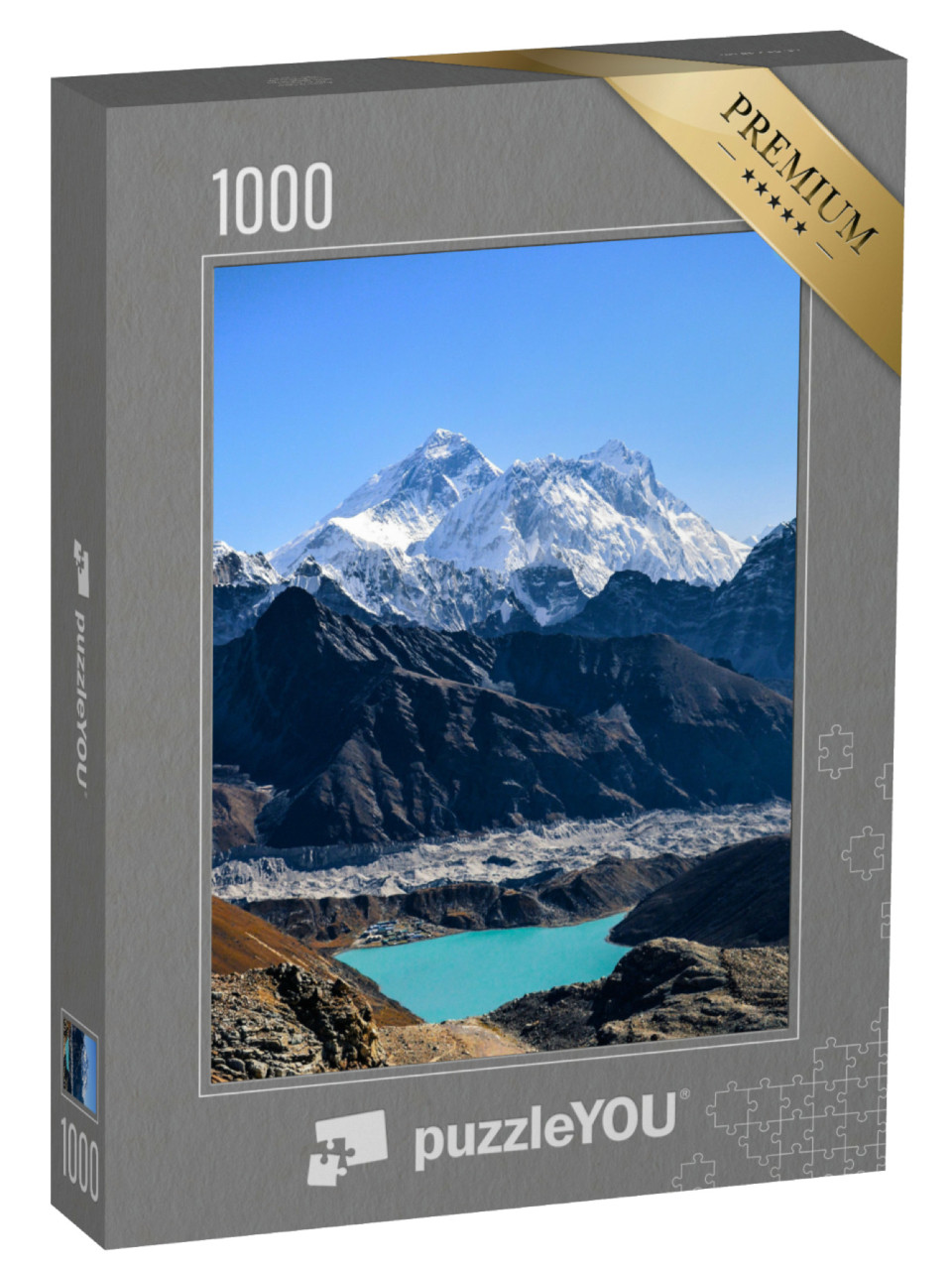 Puzzle 1000 Teile „Mount Everest, Lhotse und Nuptse vom Renjo La-Pass aus gesehen“
