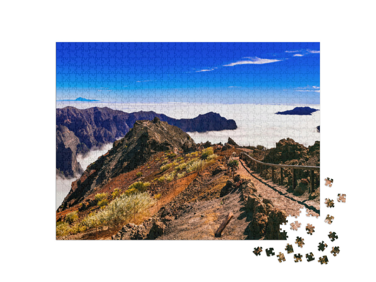 Puzzle 1000 Teile „Weg zum Himmel. Mirador Roque de los Muchachos - La Palma, Kanarische Inseln“