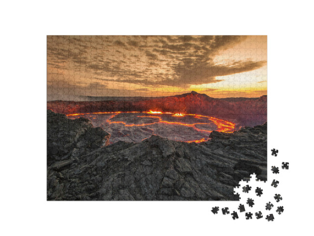 Puzzle 1000 Teile „Vulkan Erta Ale in Äthiopien“