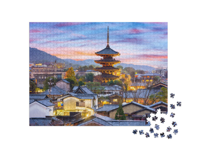 Puzzle 1000 Teile „Historischer Stadtteil Higashiyama, Kyoto, Japan“