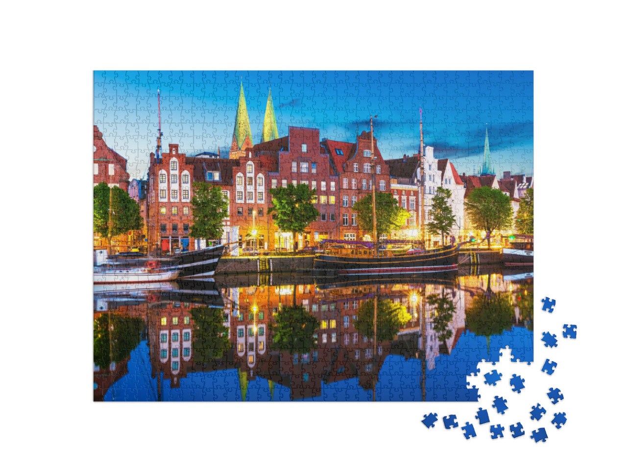 Puzzle 1000 Teile „Altstadt und Architektur von Lübeck, Deutschland“