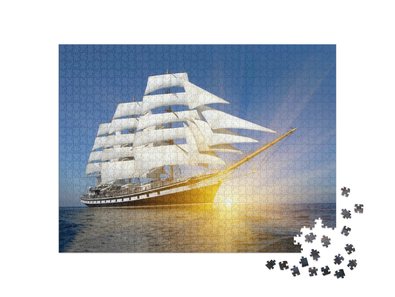 Puzzle 1000 Teile „Riesiger Dreimaster unter voller Fahrt“