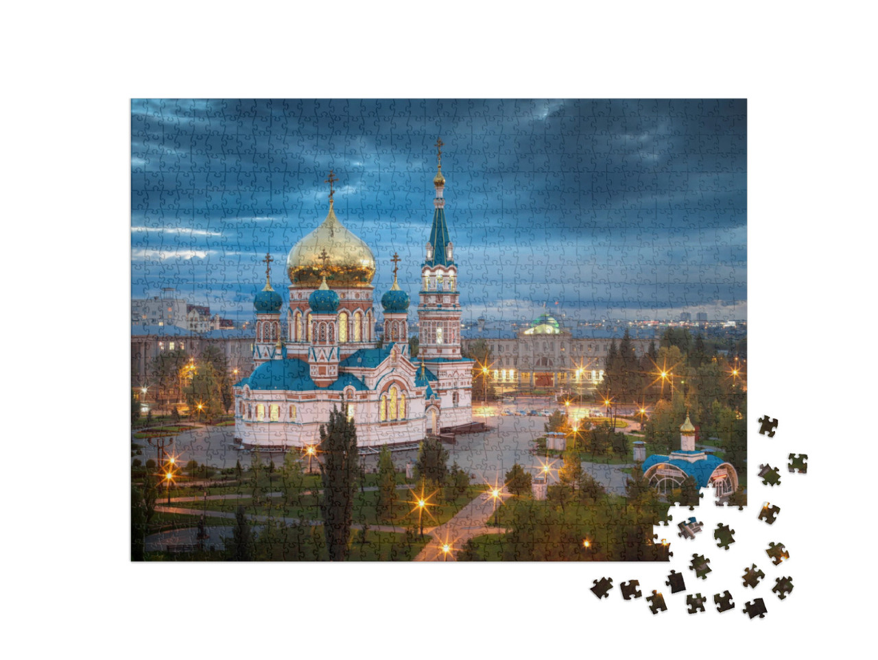 Puzzle 1000 Teile „Mariä-Himmelfahrt-Kathedrale, Omsk, Russland“