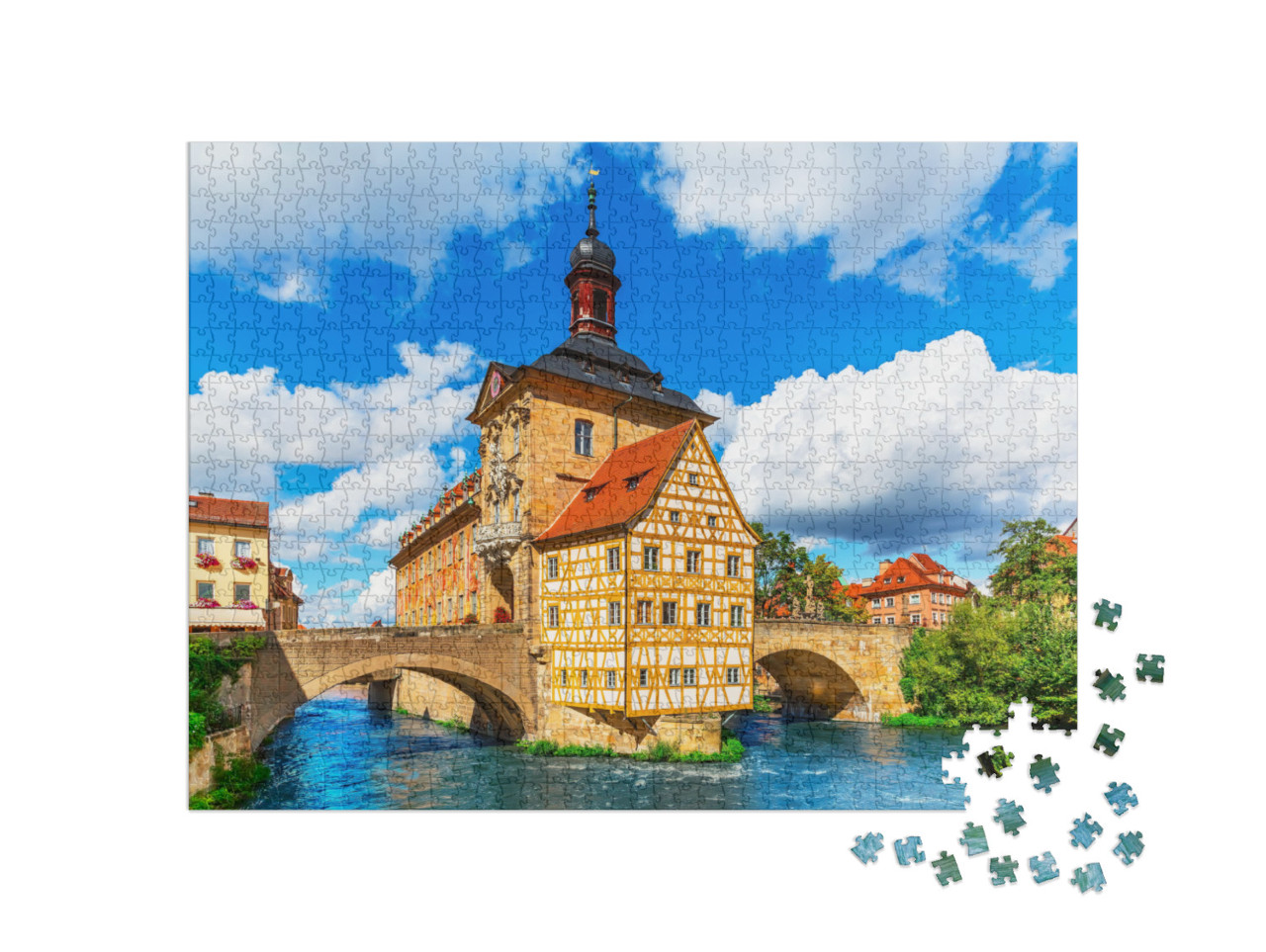 Puzzle 1000 Teile „Sommer in der Altstadt von Bamberg, Deutschland“