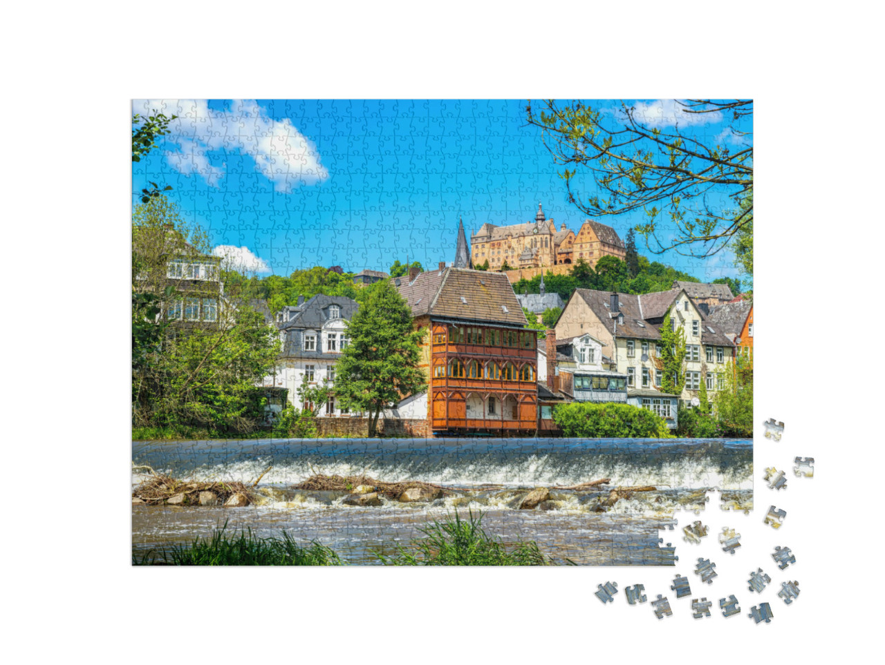 Puzzle 1000 Teile „Marburg an der Lahn, Altstadt, Deutschland“