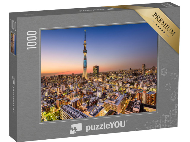 Puzzle 1000 Teile „Stadtbild mit Skytree, Tokio, Japan“