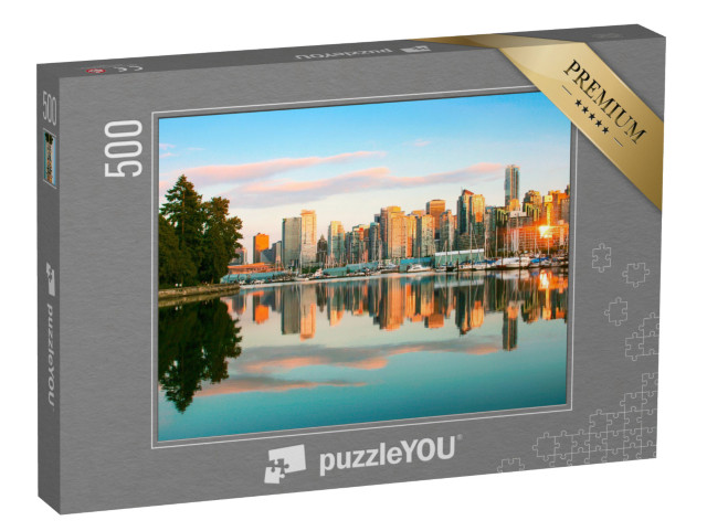 Puzzle 500 Teile „Vancouver im Sonnenuntergang, British Columbia, Kanada“