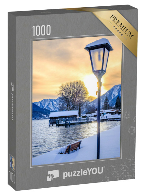 Puzzle 1000 Teile „Winterlandschaft am Tegernsee in Bayern“