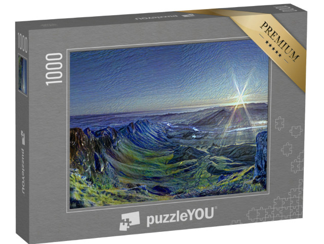 Puzzle 1000 Teile „im Kunst-Stil von van Gogh, Sternennacht - Te Mata Peak - Puzzle-Kollektion Künstler & Gemälde“