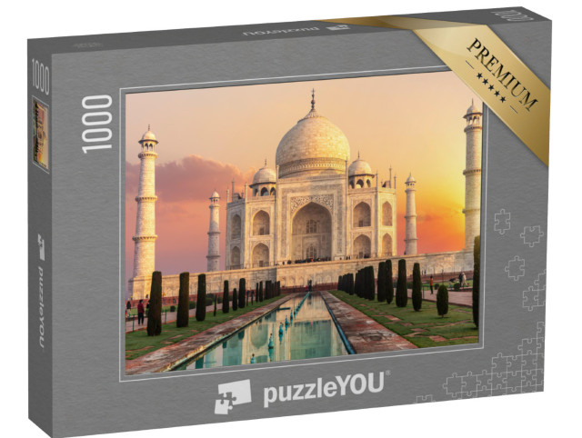 Puzzle 1000 Teile „Taj Mahal bei Sonnenuntergang in Indien“