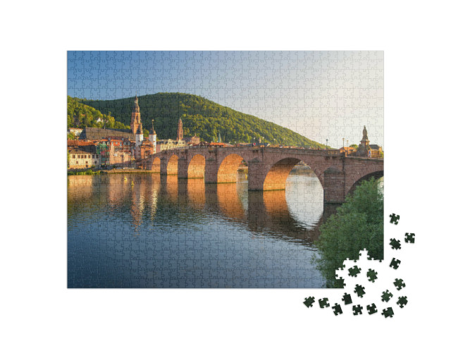 Puzzle 1000 Teile „Alte Brücke von Heidelberg über den Neckar, Baden-Württemberg“