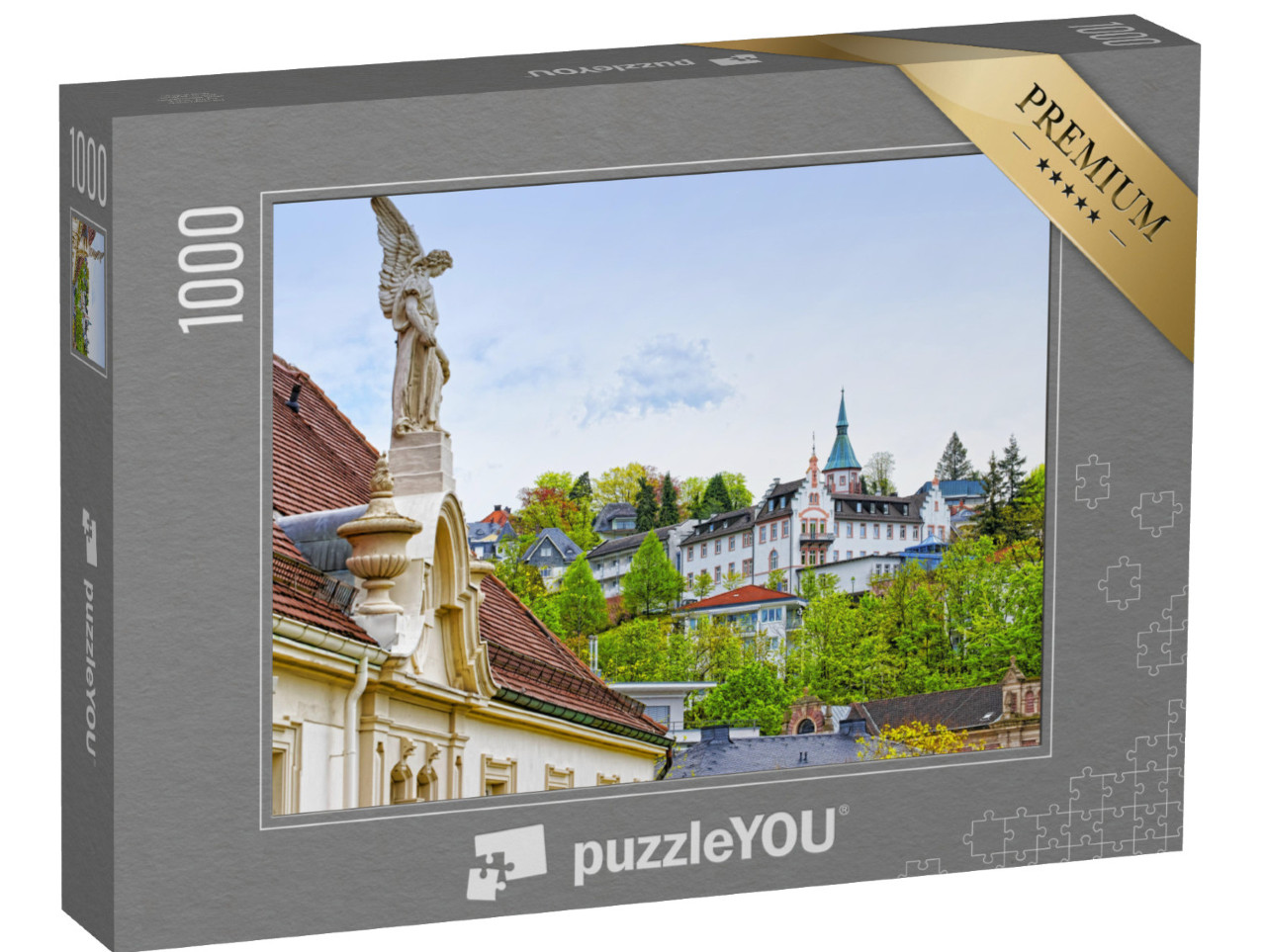 Puzzle 1000 Teile „Panoramablick auf die Kurstadt Baden-Baden, Deutschland“