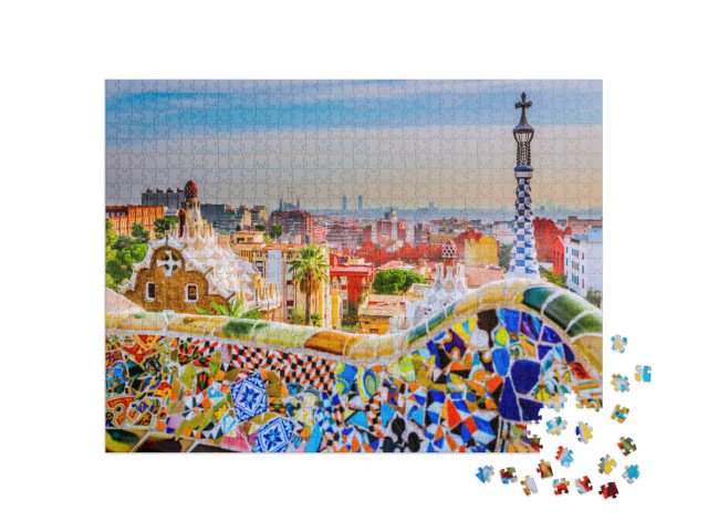 Puzzle 1000 Teile „Park Guell, Barcelona, Spanien“