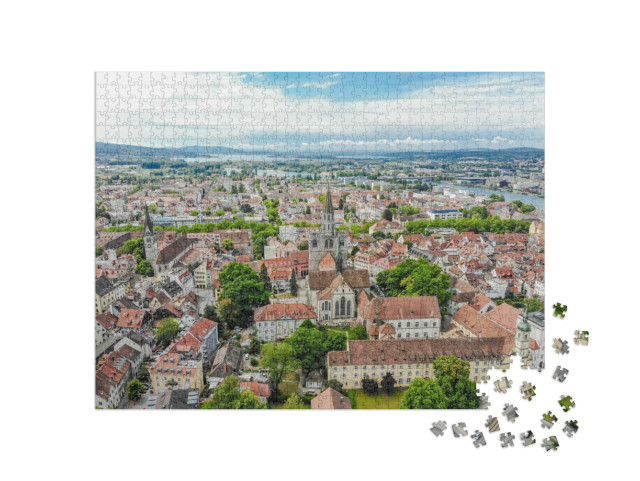 Puzzle 1000 Teile „Blick auf die Hafenstadt Konstanz am Bodensee“