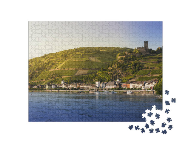 Puzzle 1000 Teile „Malerisches Dorf am Ufer des Rheins“