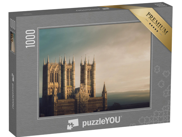 Puzzle 1000 Teile „Kathedrale von Lincoln im Sonnenuntergang“