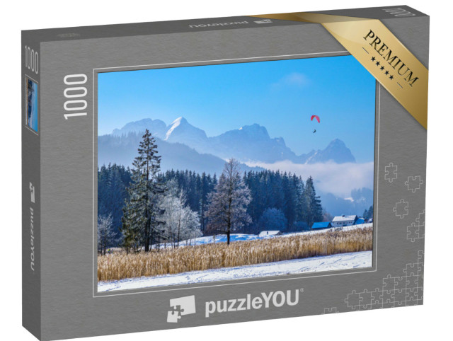 Puzzle 1000 Teile „Winter im Karwendel- und Wettersteingebirge, Deutschland“