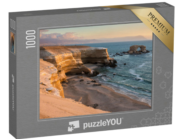 Puzzle 1000 Teile „Naturdenkmal La Portada bei Sonnenuntergang, Antofagasta, Chile“