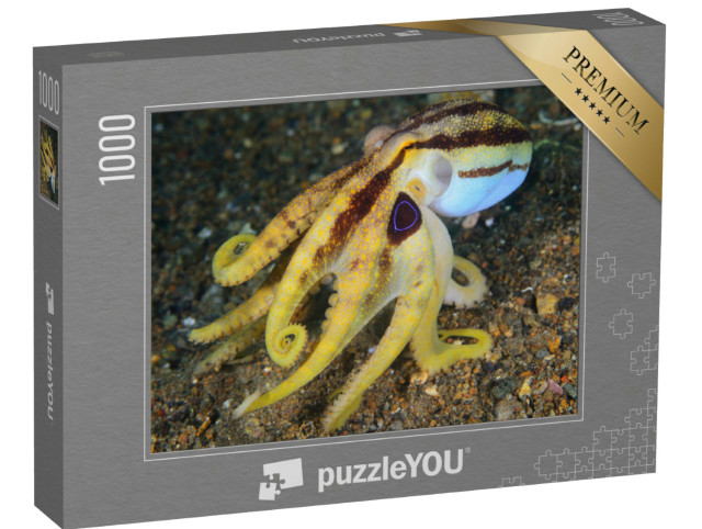 Puzzle 1000 Teile „Giftiger gelber Oktopus auf dem Meeresboden“