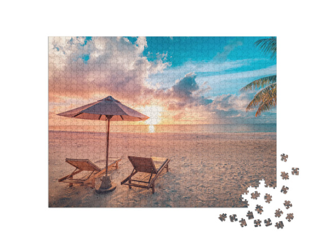 Puzzle 1000 Teile „Sonnenuntergang im Paradies“