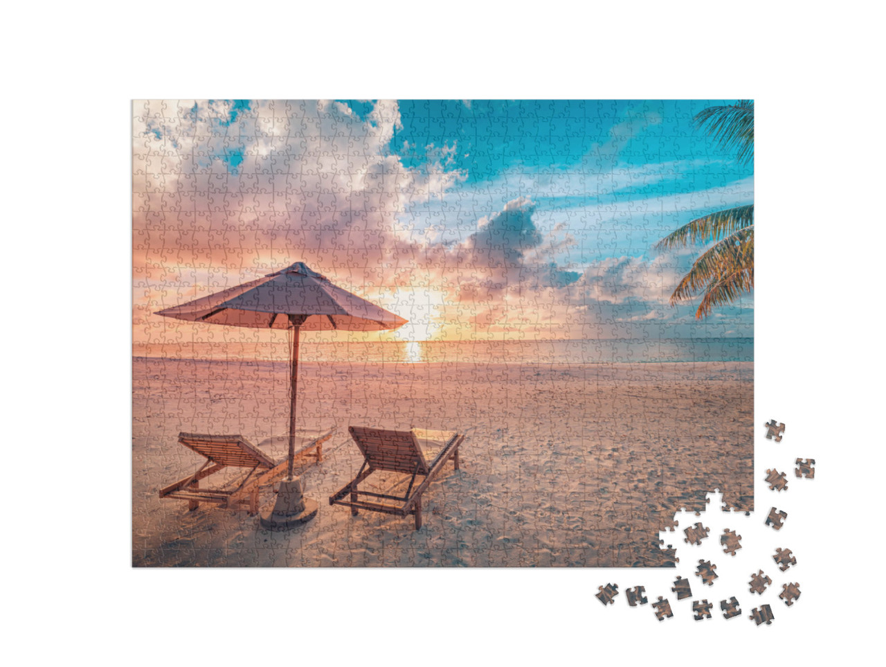 Puzzle 1000 Teile „Sonnenuntergang im Paradies“