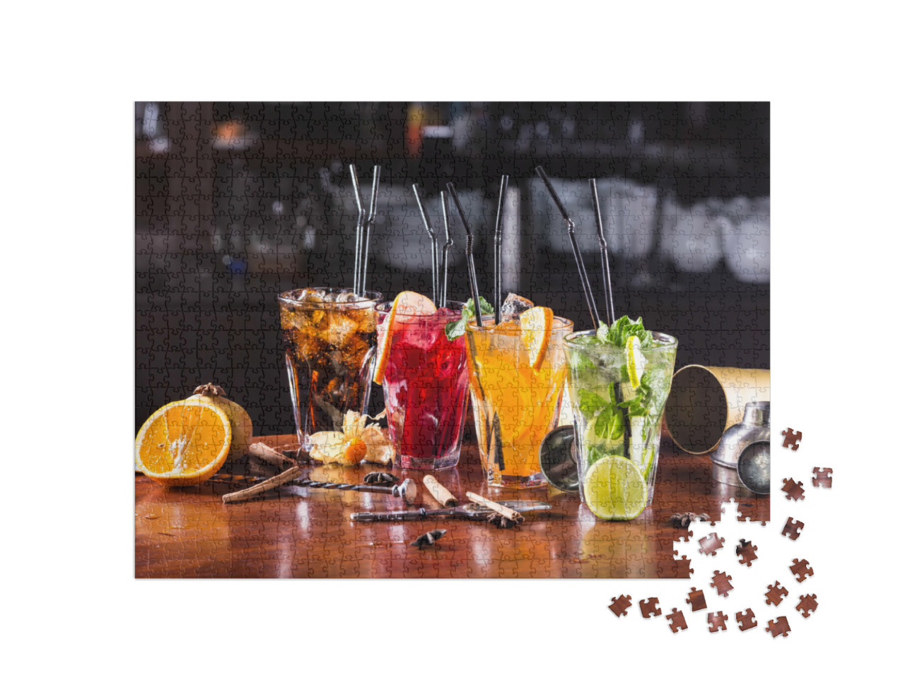 Puzzle 1000 Teile „Cocktails in bunten Farben“