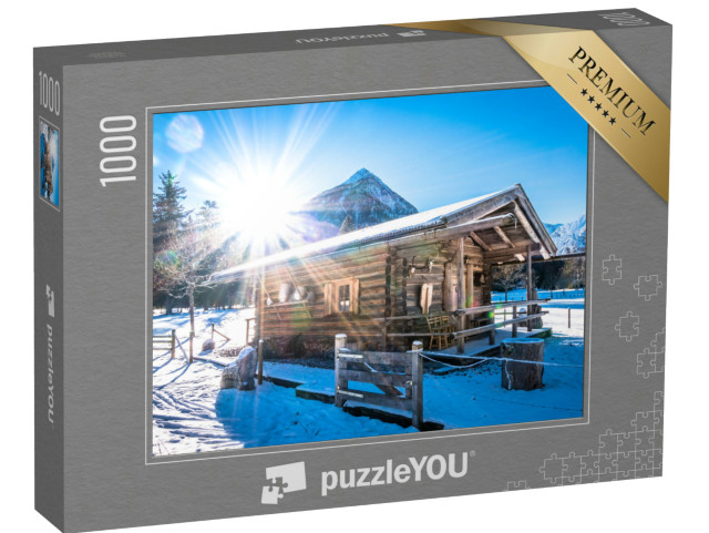 Puzzle 1000 Teile „Almhütte im Winter, Pertisau, Österreich“
