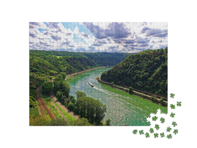 Puzzle 1000 Teile „Blick von der Loreley auf den Rhein bei St. Goarshausen “