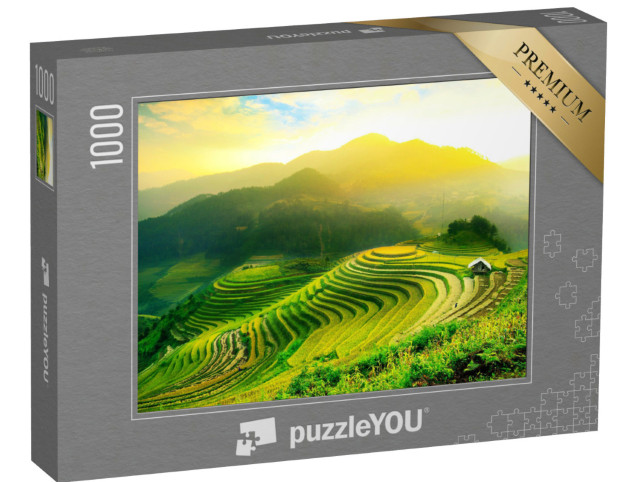 Puzzle 1000 Teile „Reisfelder auf den Terrassen von Mu Cang Chai, Vietnam“