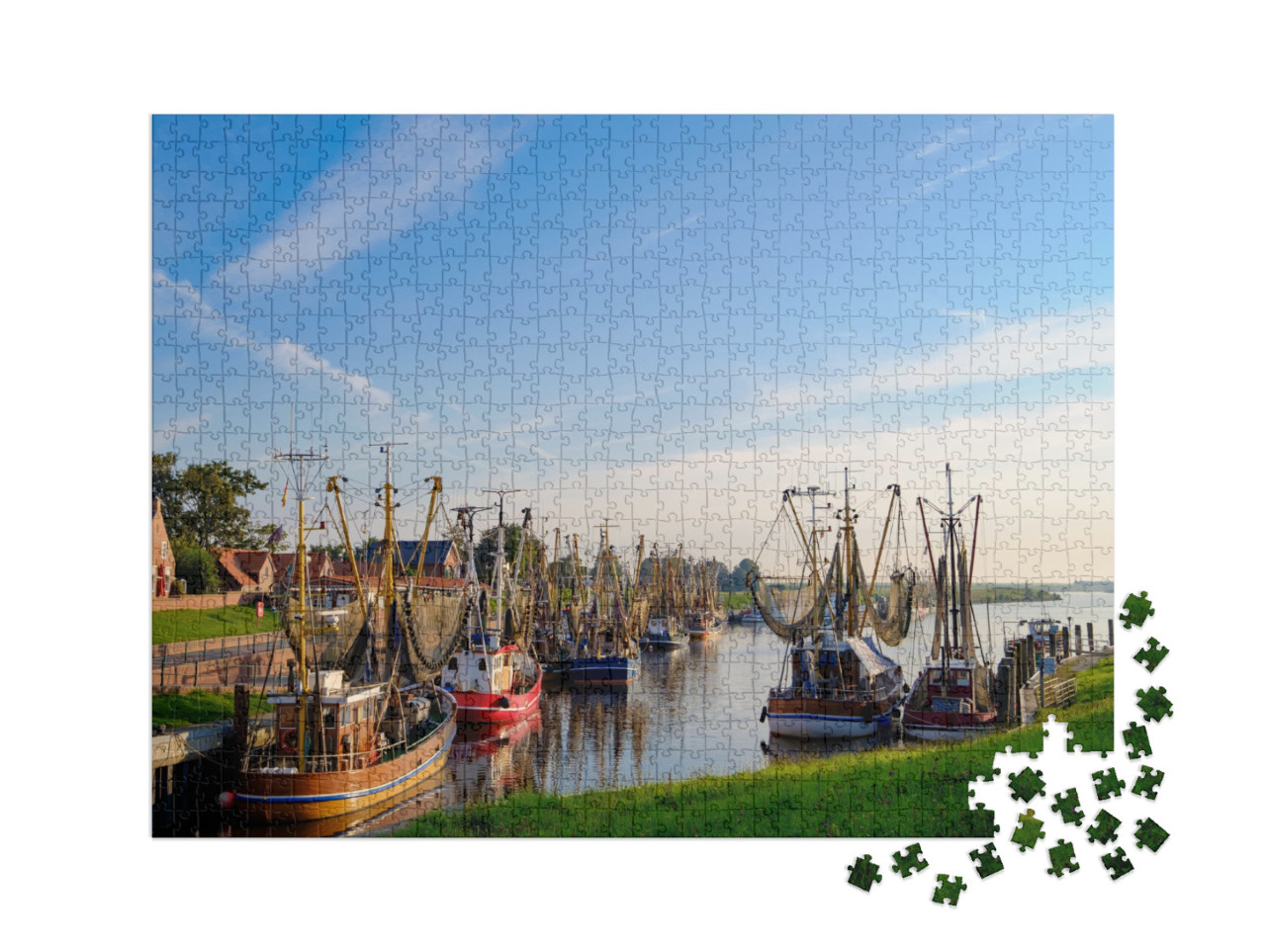 Puzzle 1000 Teile XXL „Hafen von Greetsiel, Deutschland“