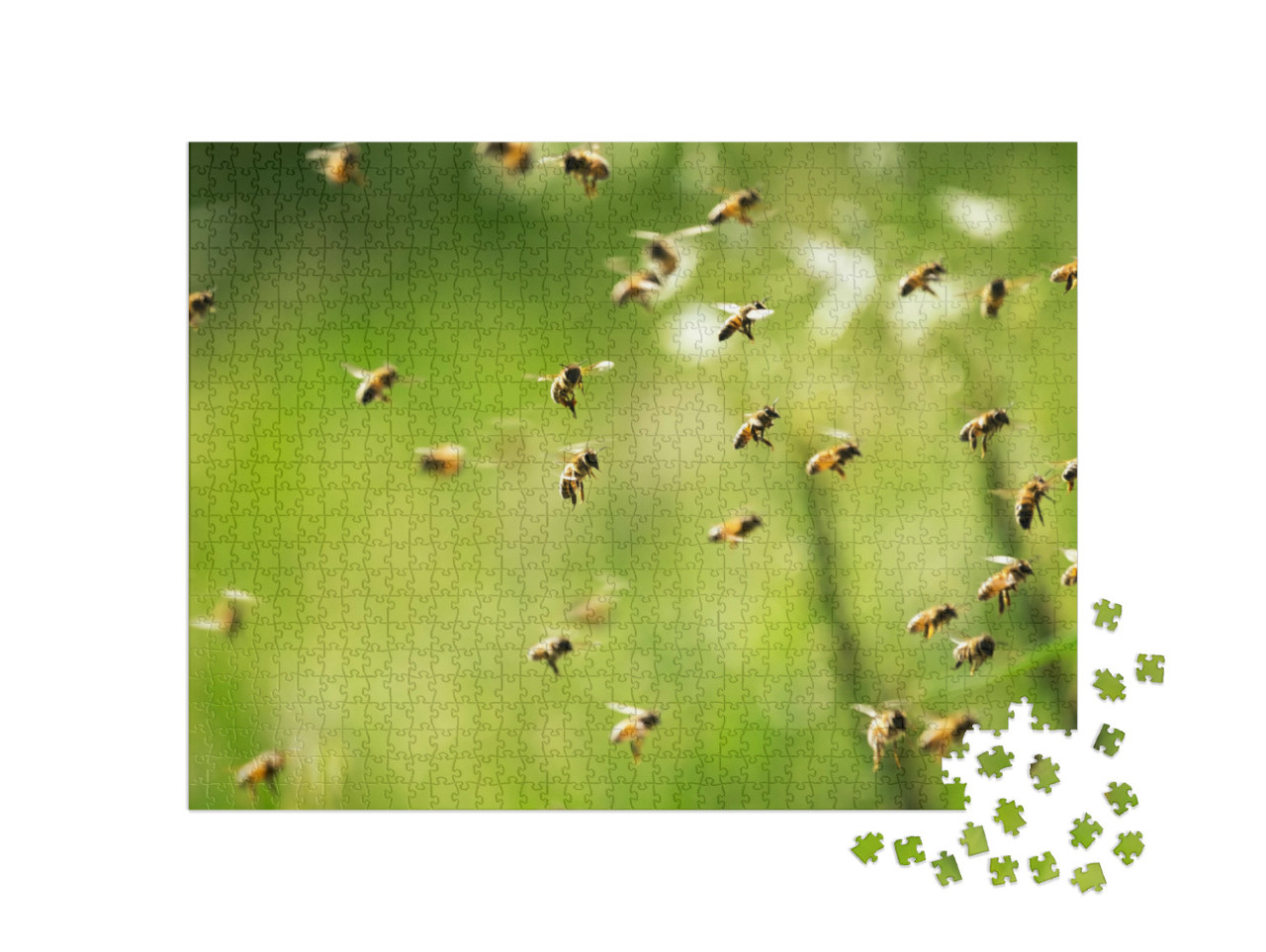 Puzzle 1000 Teile „Ein Bienenschwarm an einem sonnigen Tag“