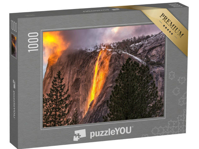 Puzzle 1000 Teile „Horsetail Wasserfälle im Yosemite Nationalpark“