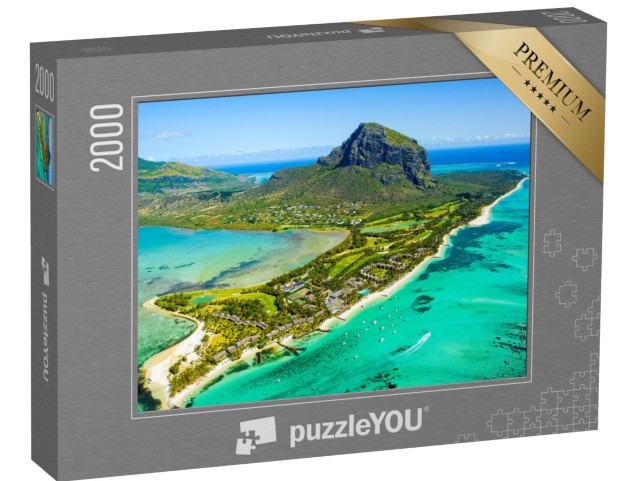 Puzzle 2000 Teile „Blaue Lagune am Fuße des Le Morne Brabant, Mauritius“